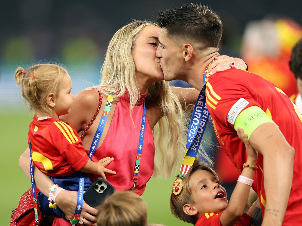 Álvaro Morata y Alice Campello en la final de la Eurocopa 2024