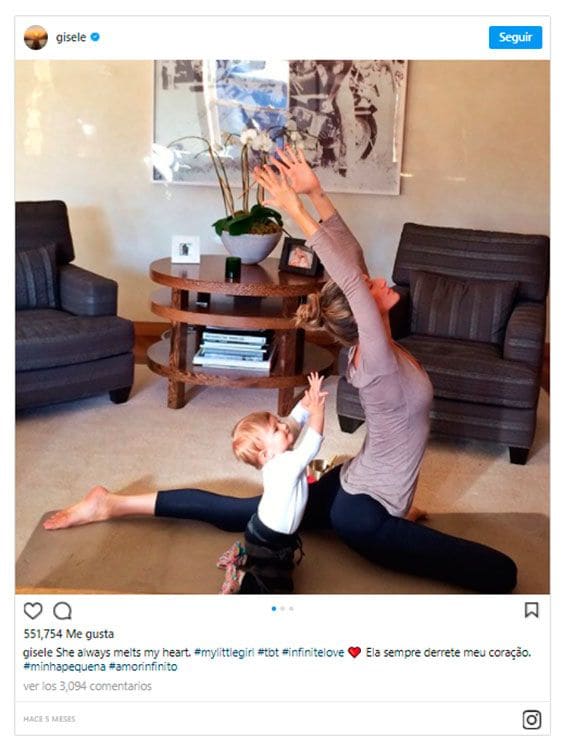 gisele bundchen yoga hija