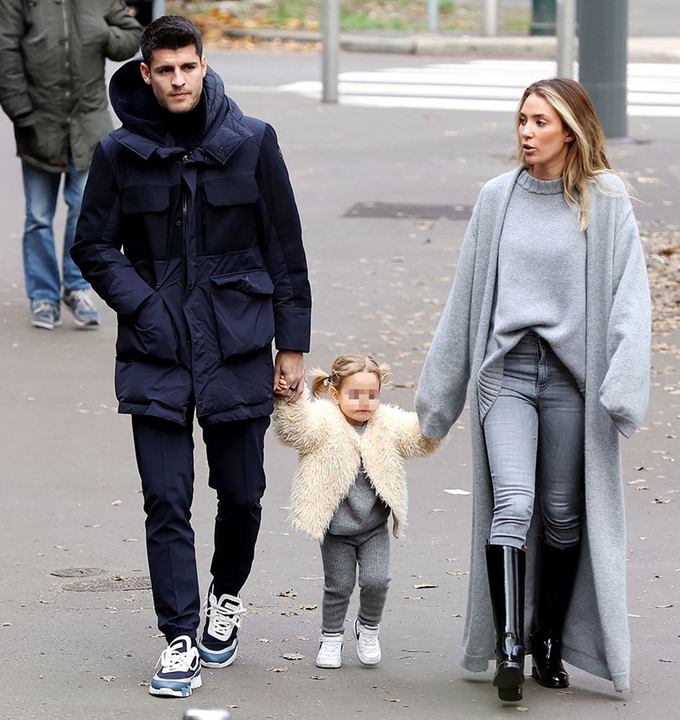 Alice Campello y Álvaro Morata con su hija Bella