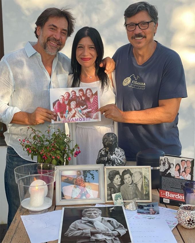 Carlos, Mónica y Javier Bardem