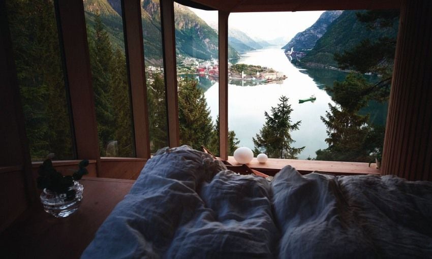 cabanas woodnest en la pequena ciudad de odda noruega