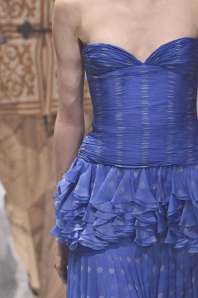 PARIS, FRANCE - SEPTEMBER 29: A model walks the runway during the Valentino Ready to Wear Spring/Summer 2025 fashion show as part of the Paris Fashion Week on September 29, 2024 in Paris, France. (Photo by Victor VIRGILE/Gamma-Rapho via Getty Images)