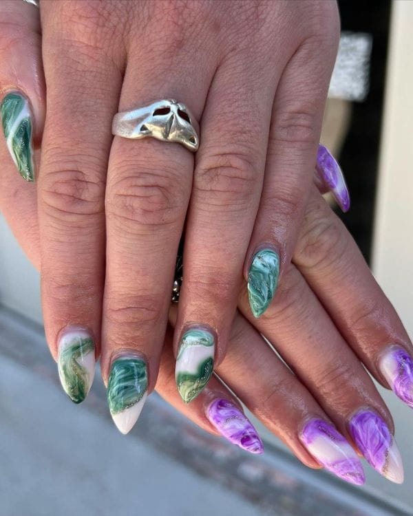 geode nails dos colores