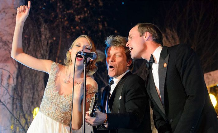 El príncipe Guillermo, Taylor Swift y Jon Bon Jovi