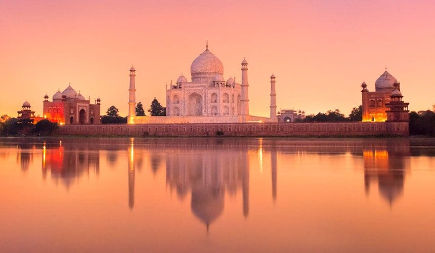 atardecer taj mahal india