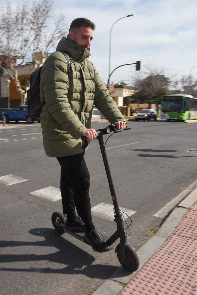 David Rodríguez, a la salida del trabajo en Córdoba