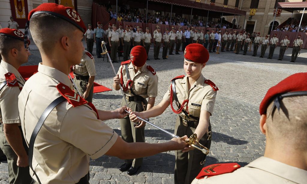 La princesa Leonor en la ceremonia de sables