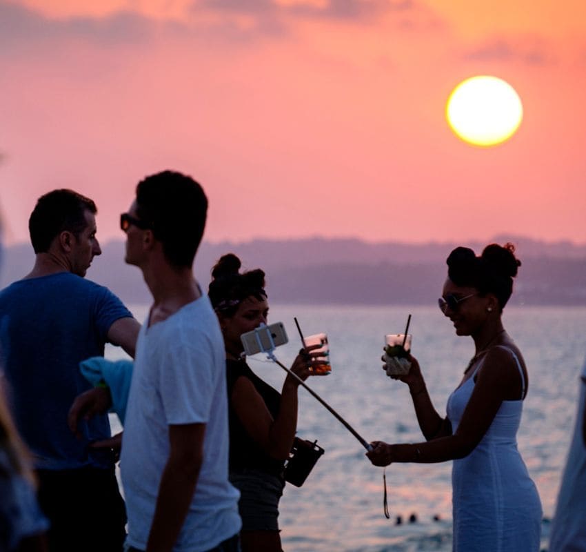 Atardecer en la playa de Migjorn, Formentera