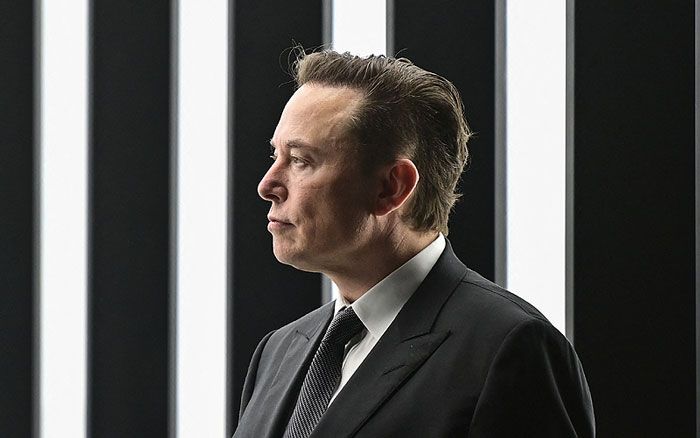 Imagen de Elon Musk en una presentación de Tesla