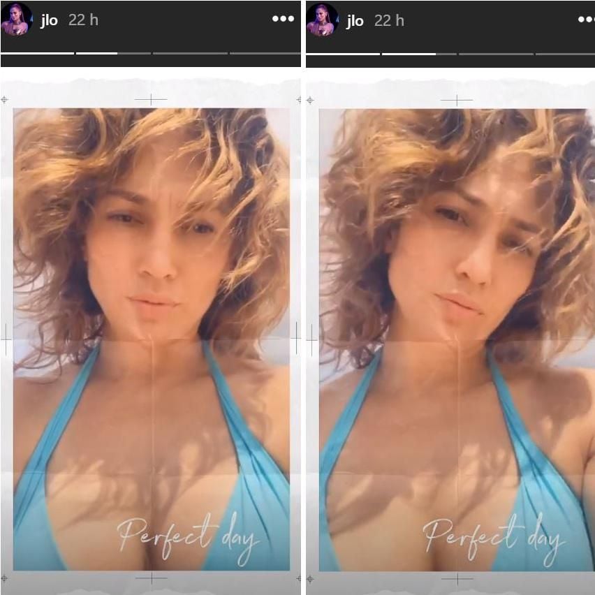 Jennifer Lopez sin maquillaje y cabello al natural