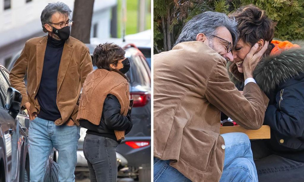 
Abandonando la terraza y compartiendo un momento que confirma la gran historia de amor que está viviendo con cuarenta y tres años.
