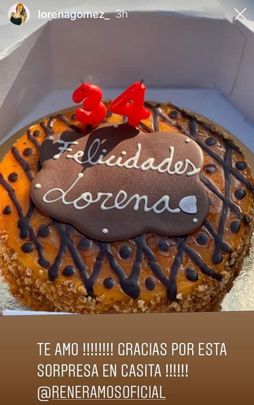 Dos tartas y mucho amor, el último cumpleaños de Lorena Gómez antes de ser madre