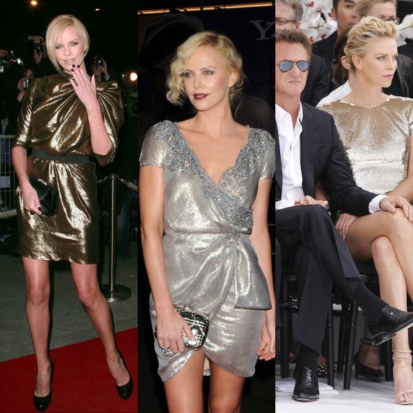 Con dos looks muy parecidos en 2009, optando por el minivestido con drapeados, en oro y plata, y el año pasado, junto a Sean Penn en el front row de Dior en París, con otro diseño mini en color oro.
