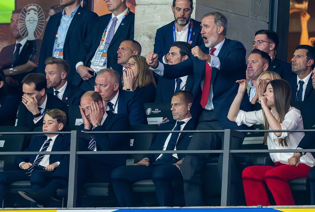 Rey Felipe, infanta Sofía, principe Guillermo, principe George en la final de la Eurocopa del 14 de julio de 2024