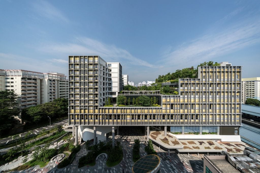 Proyecto 'Kampung Admiralty' de WOHA, con una cubierta verde ajardinada