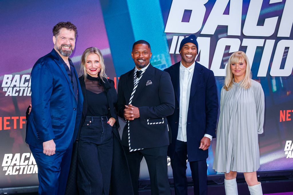 Jamie Foxx, Cameron Diaz and several celebrities attending the world premiere of the new Netflix Movie Back in Action at the Zoo Palast Odeon in Berlin