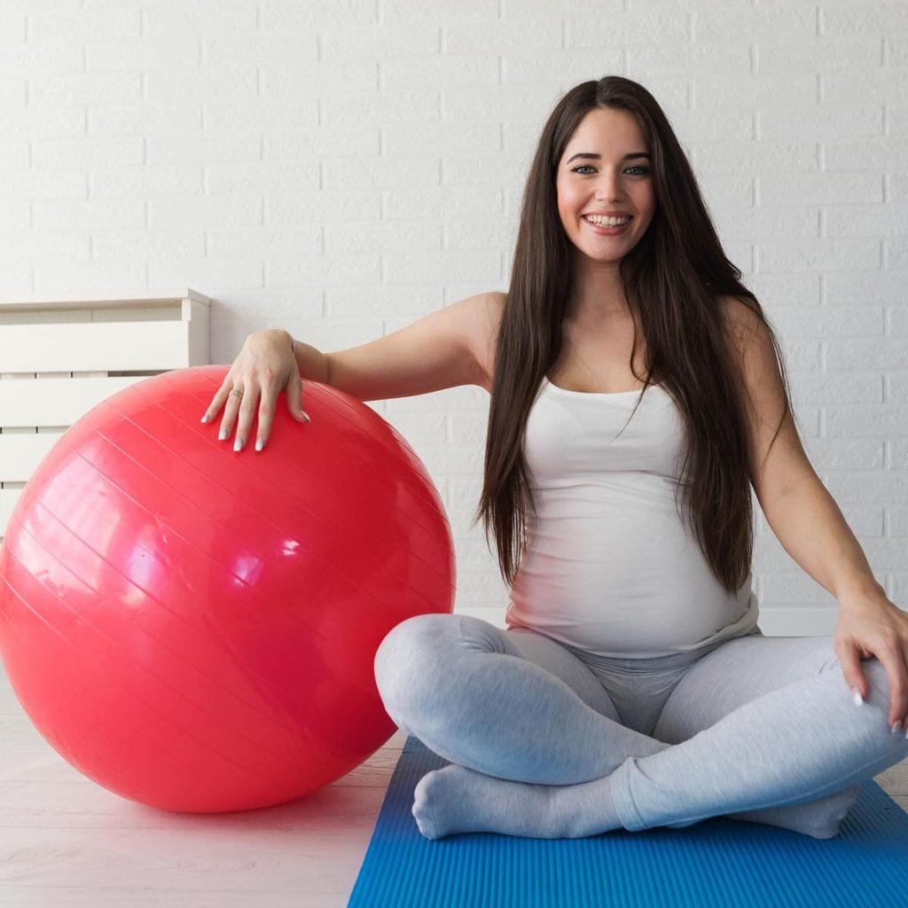 una pelota de pilates para trabajar en casa