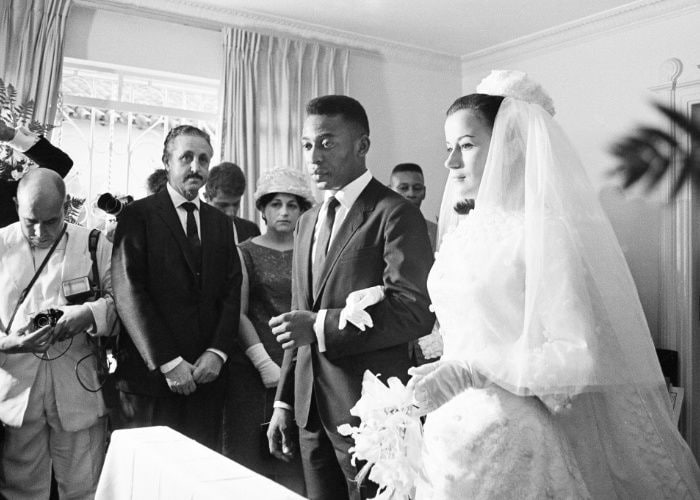 Pelé en su boda con Rosemeri Cholbi