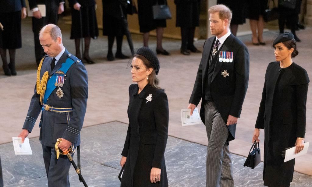 Príncipe William, Kate Middleton, príncipe Harry y Meghan Markle