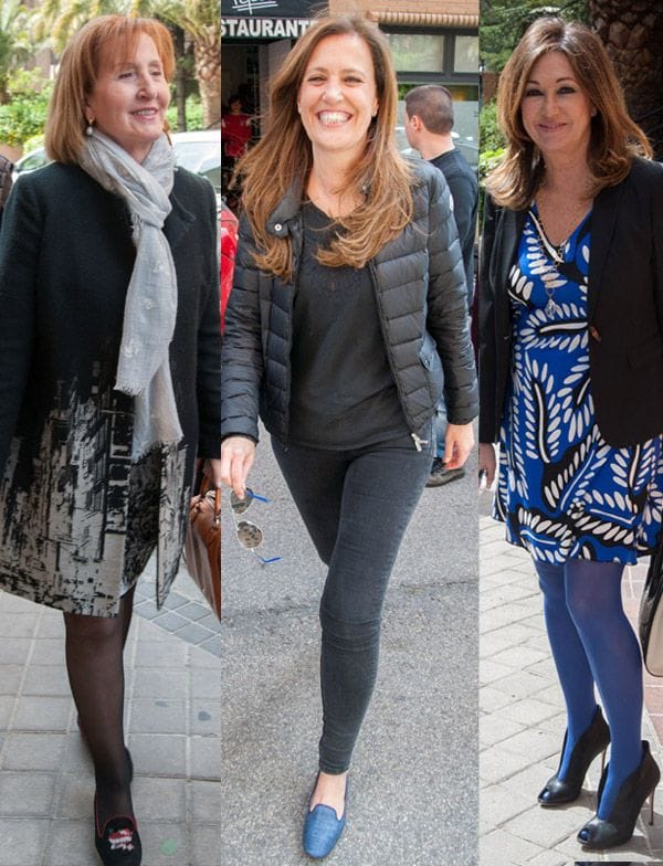 Celinda Sánchez, madre de Nuria González, Yolanda González, hermana de la anfitriona, y Ana Rosa Quintana
