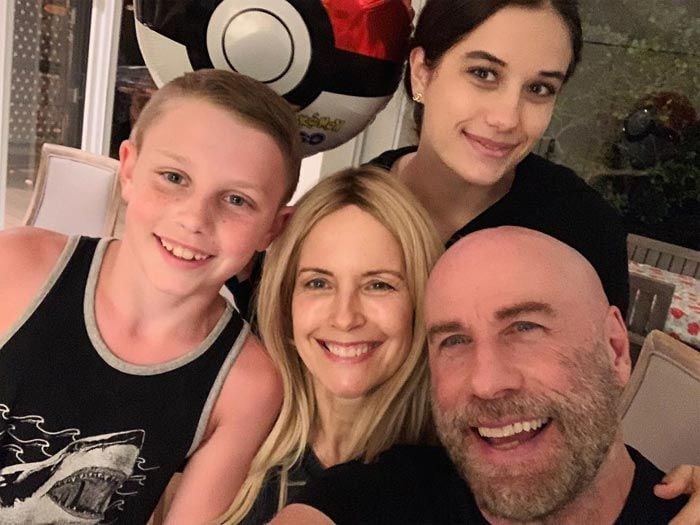 John Travolta y Kelly Preston con sus hijos Ella y Ben