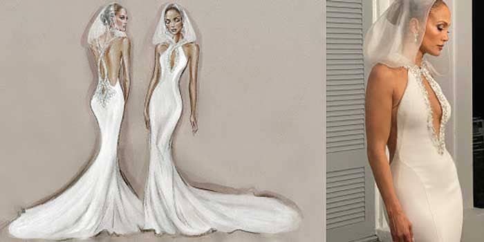 Jennifer Lopez y un vestido de novia 