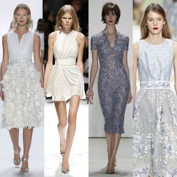 De izquierda a derecha: Bagdley Mischka, Puglisi, Jenny Packham y Shiatzy Chen.
