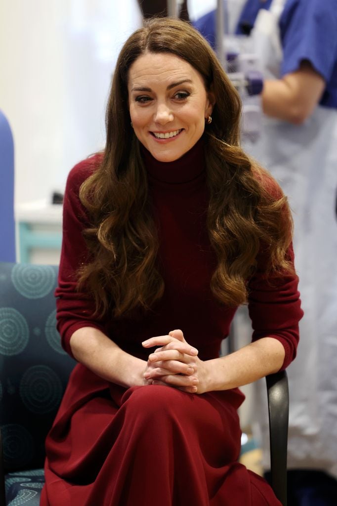 La princesa de Gales, Kate Middleton, en su visita al Royal Marsden Hospital