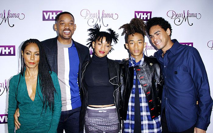 Will Smith con su mujer e hijos 