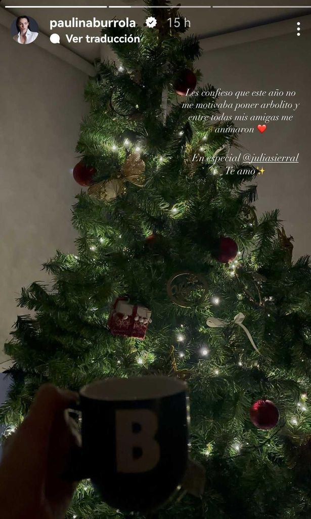 Paulia Burrola y su árbol de Navidad