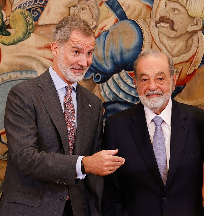 Rey Felipe y Carlos Slim 