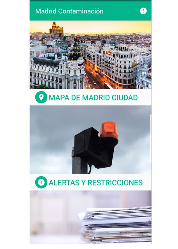 Madrid contaminación alertas app 