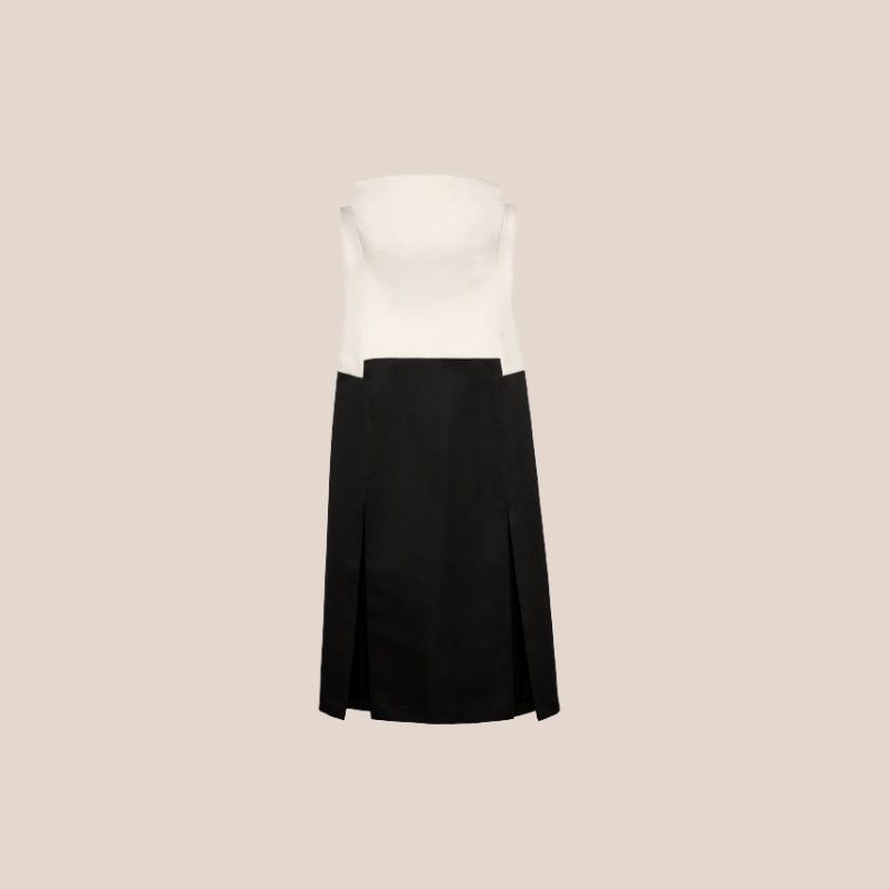 vestido blanco negro zara