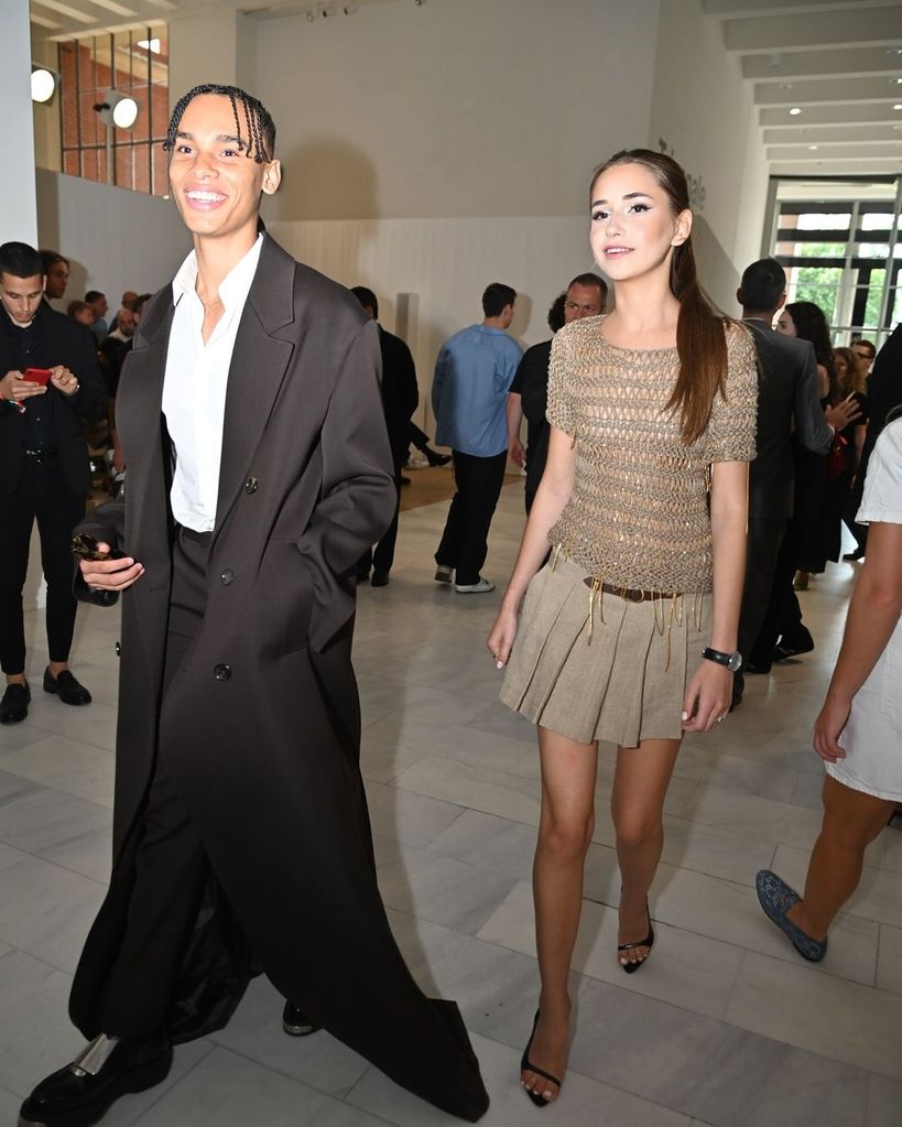 Savannah Hennessy y Alexandre Grimaldi en un desfile en la Milan Fashion Week