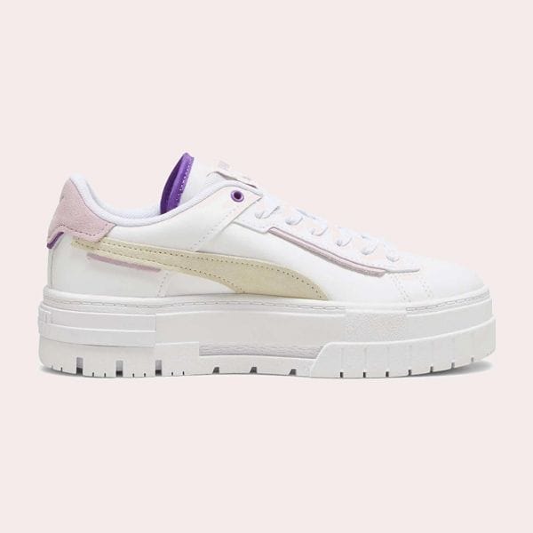 Zapatillas Puma Mayze Crashed blanco puro rosa beige mujer