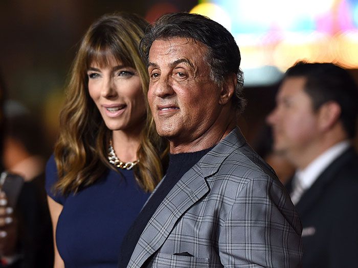 Sylvester Stallone con su mujer