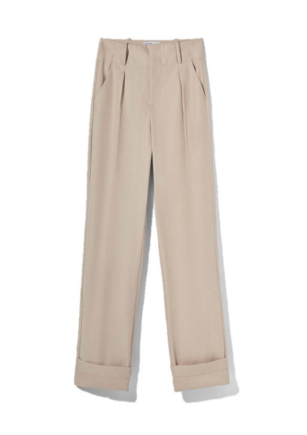 pantalones traje beige