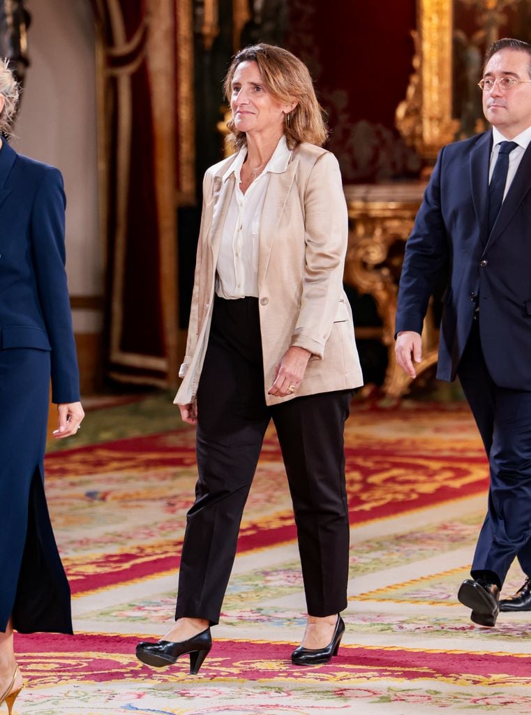 Ministra Mónica García en la recepción con motivo del Día de la Fiesta Nacional de España en el Palacio Real