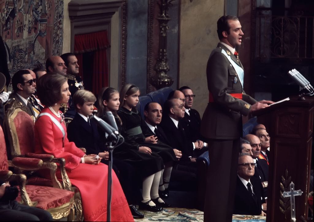 Juan Carlos I during his proclamation