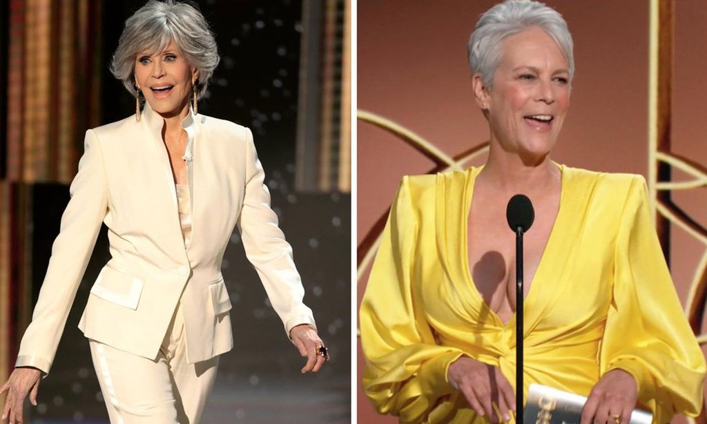 
A la izquierda, Jane Fonda, fabulosa a sus 83 años y orgullosa de pelo gris. Al lado, Jamie Lee Curtis, todo un ‘sex symbol’ de Hollywood que también presume de canas.
