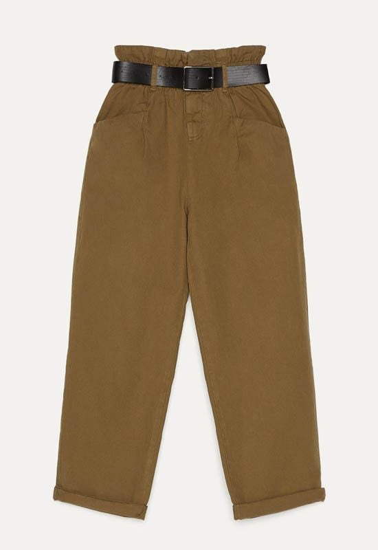 2pantalones paper bag bershka