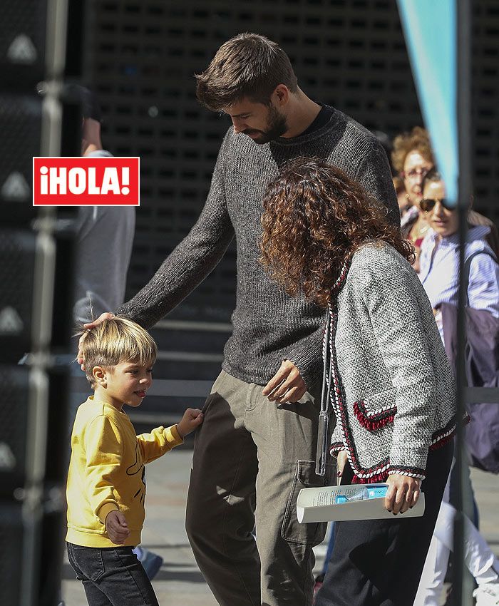 Piqué con su hijo Sasha en Madrid