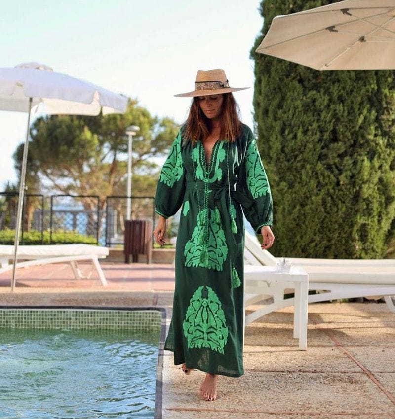 vestido caftan coosy verde