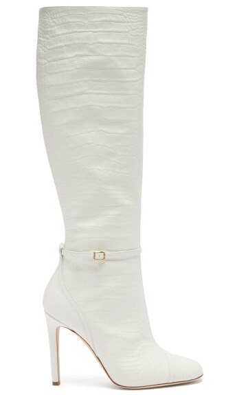 over the knee boots de malone souliers roksanda croc effect blancas y con hebilla