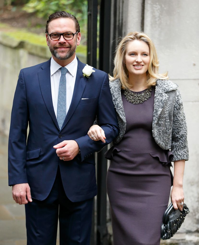 James Murdoch y su mujer Kathryn Murdoch en la boda de Rupert Murdoch y Jerry Hall en 2016