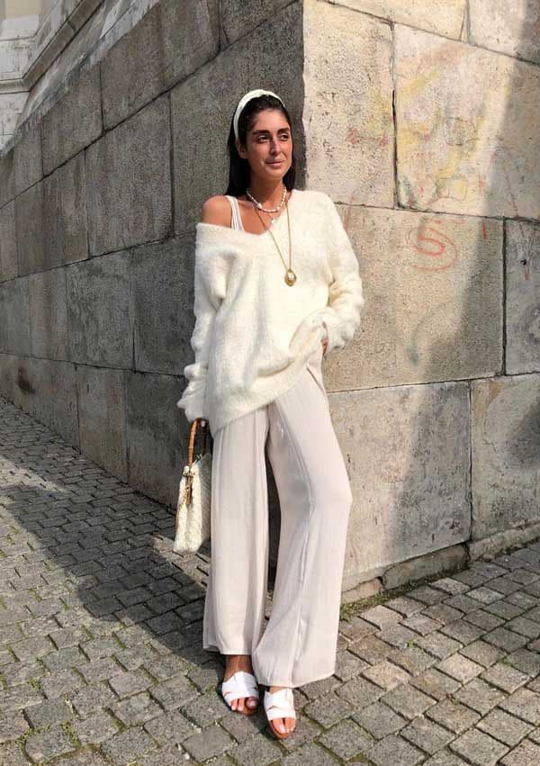 zara pantalones blancos