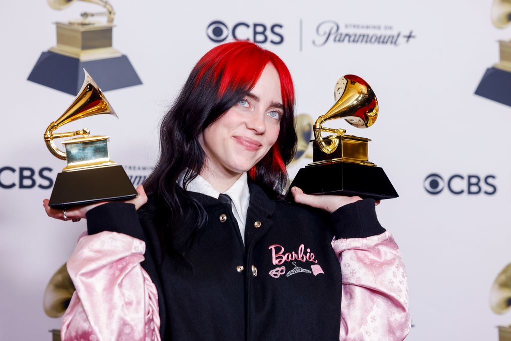 Billie Eilish durante la entrega de los GRAMMY 2024.