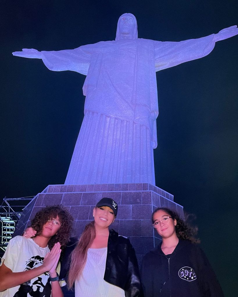 Mariah Carey y sus hijos visitaron el Cristo del Corcovado en Rio de Janeiro