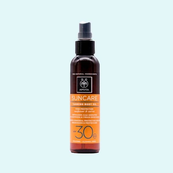 aceite bronceador spf apivita