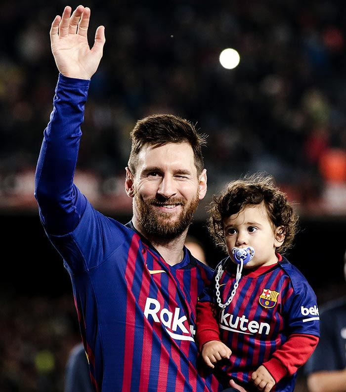 Messi con su hijo Ciro